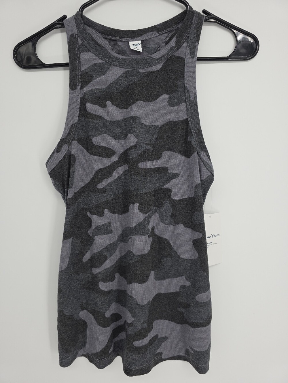 Womens Old Navy Active Camo Racerback Tank Top Size Small NWT Gray